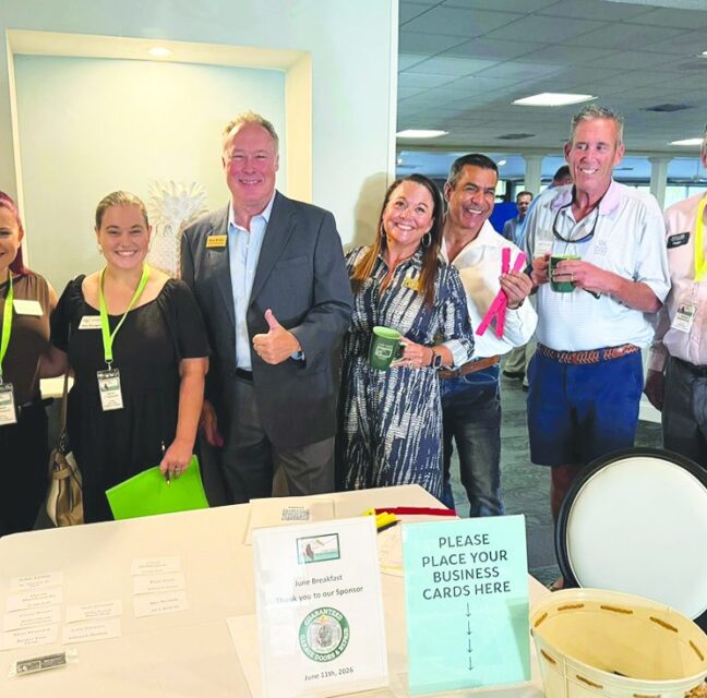 Chamber members checking in for our June Breakfast
