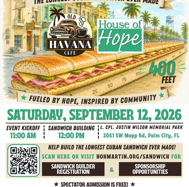 Bite Into History flyer for the 400-foot Cuban sandwich on September 12 in Palm City