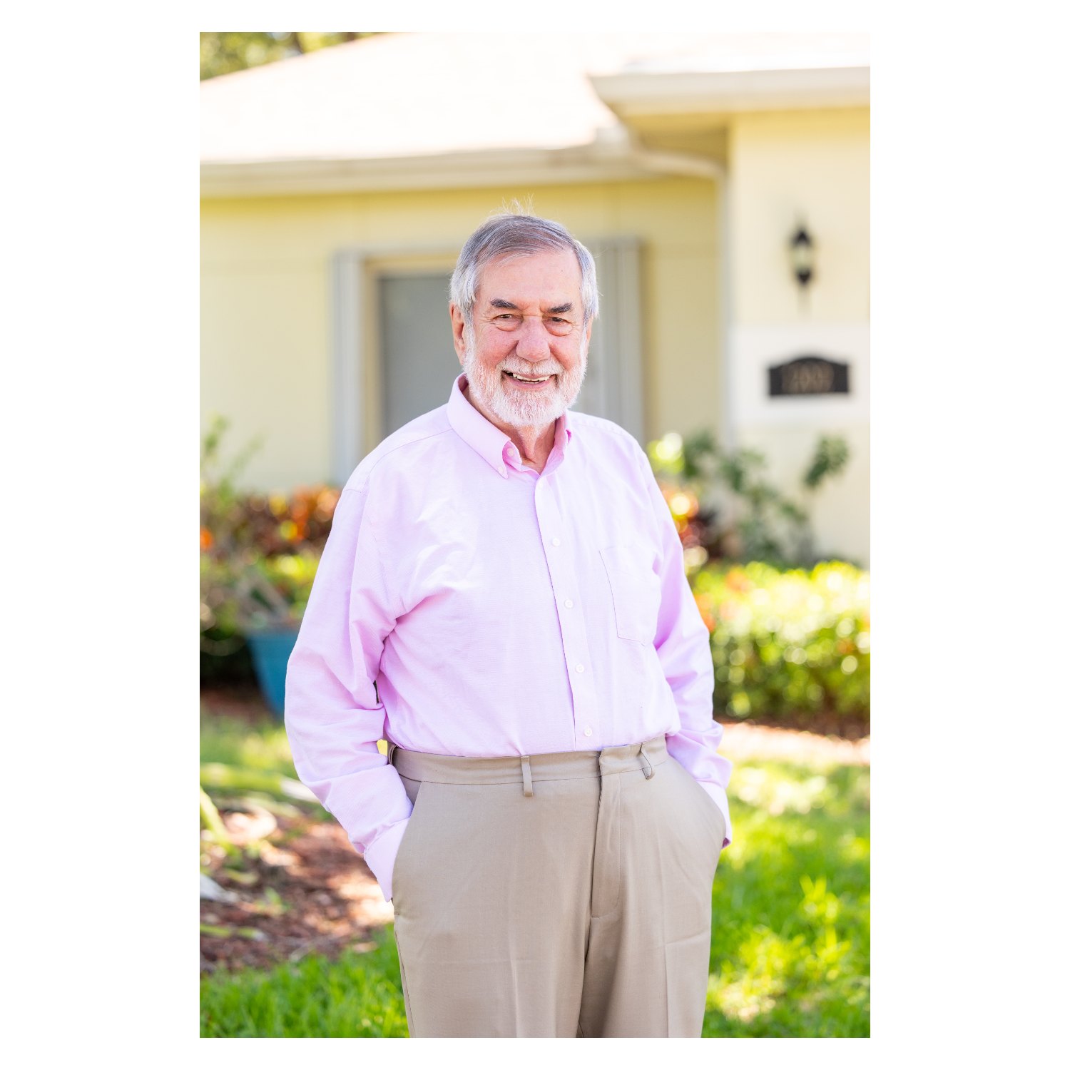 Phillip Epps smiling outside his home after his POPE procedure at Tampa General